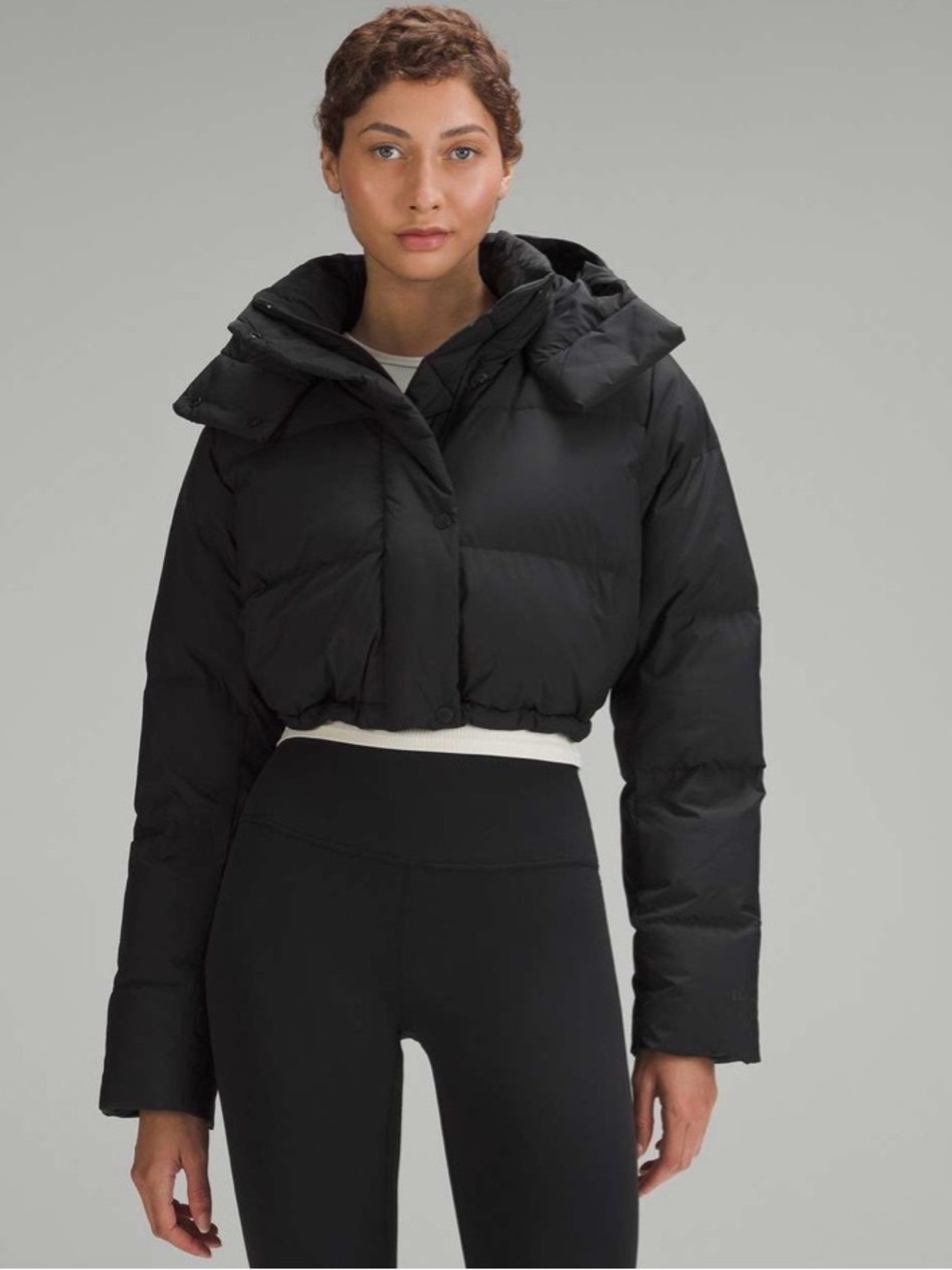 Lululemon Super Cropped Black Puffer Jacket - Women's Winter Coat